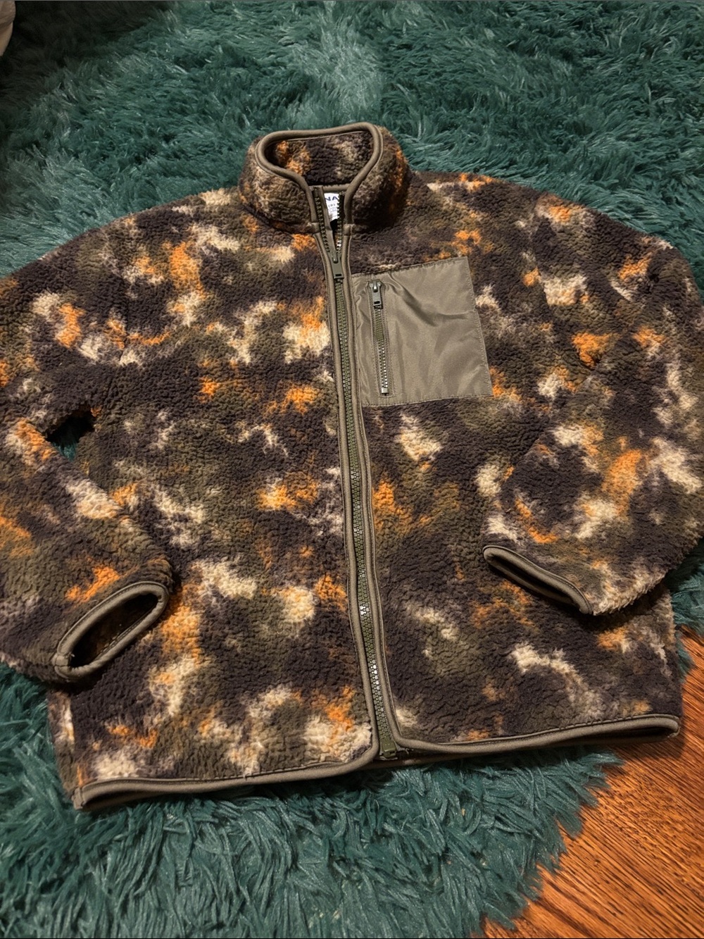 Old Navy Heavy Fleece Camo Zip Up 8